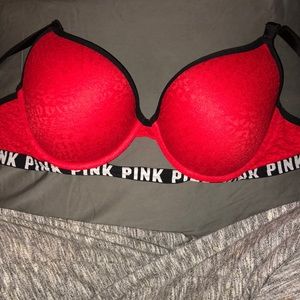PINK red push up bra